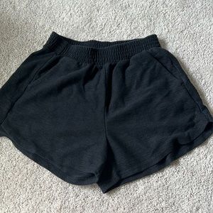 Black knitted shorts